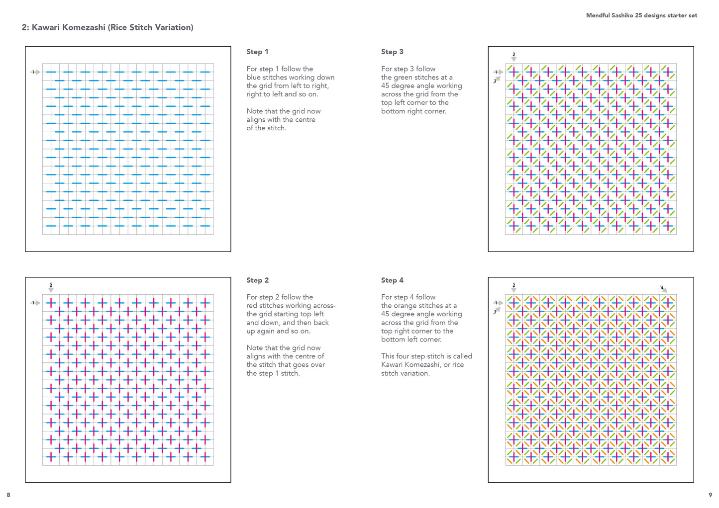 Mendful Sashiko Starter Set met 25 ontwerpen