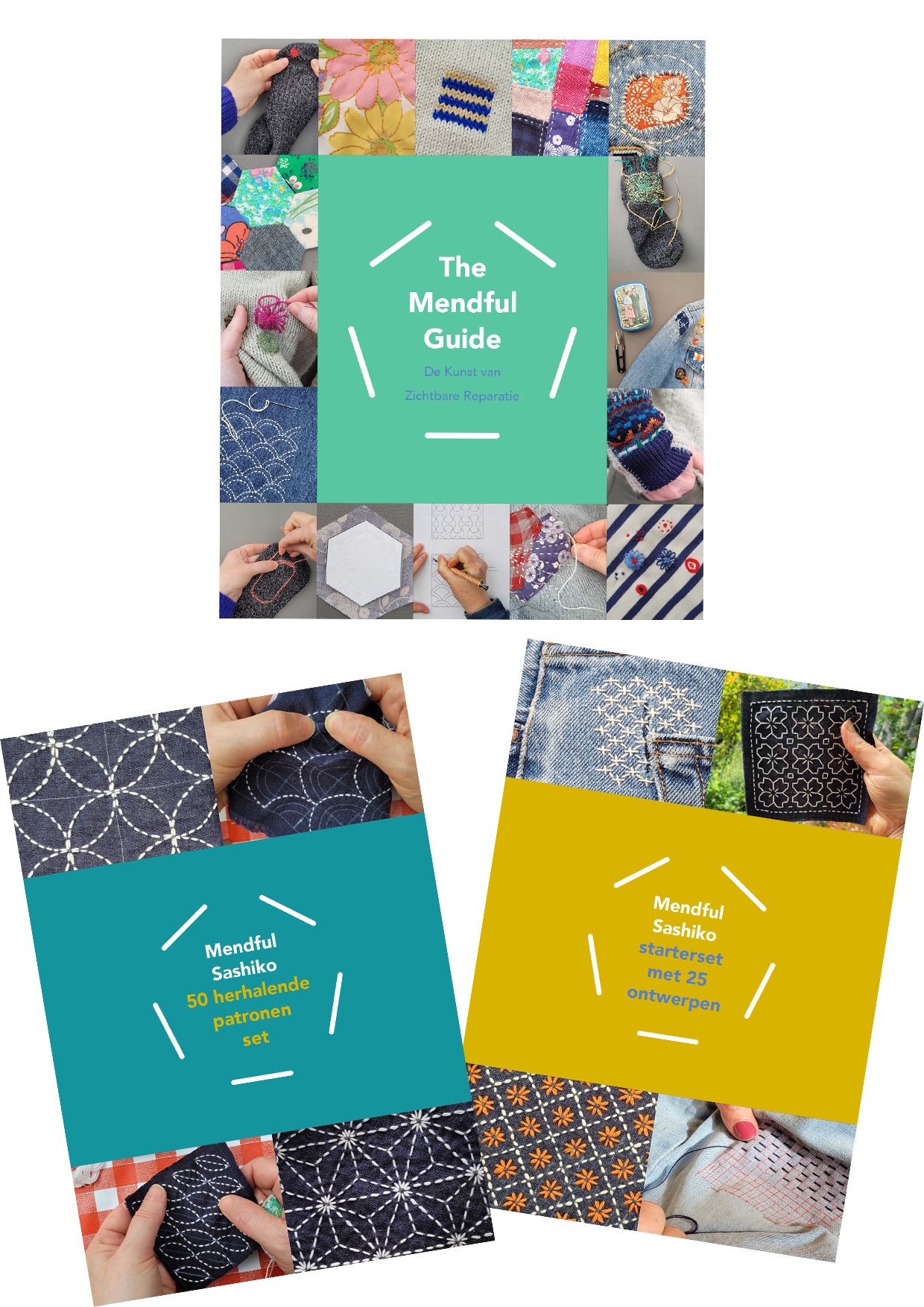 Paketdeal! Mendful Gids + Sashiko Sets samen