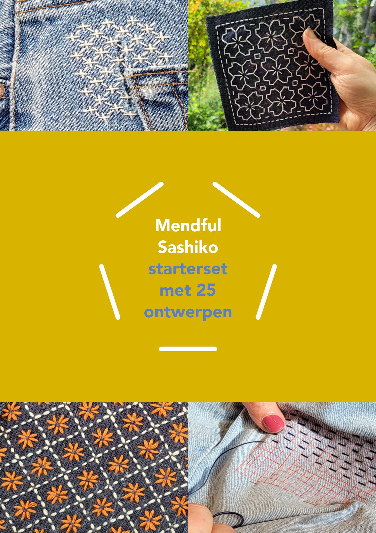 Mendful Sashiko Starter Set met 25 ontwerpen
