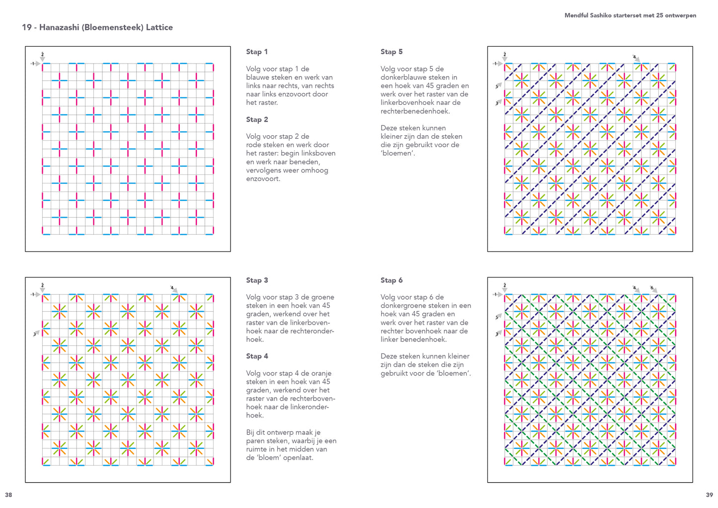 Mendful Sashiko Starter Set met 25 ontwerpen